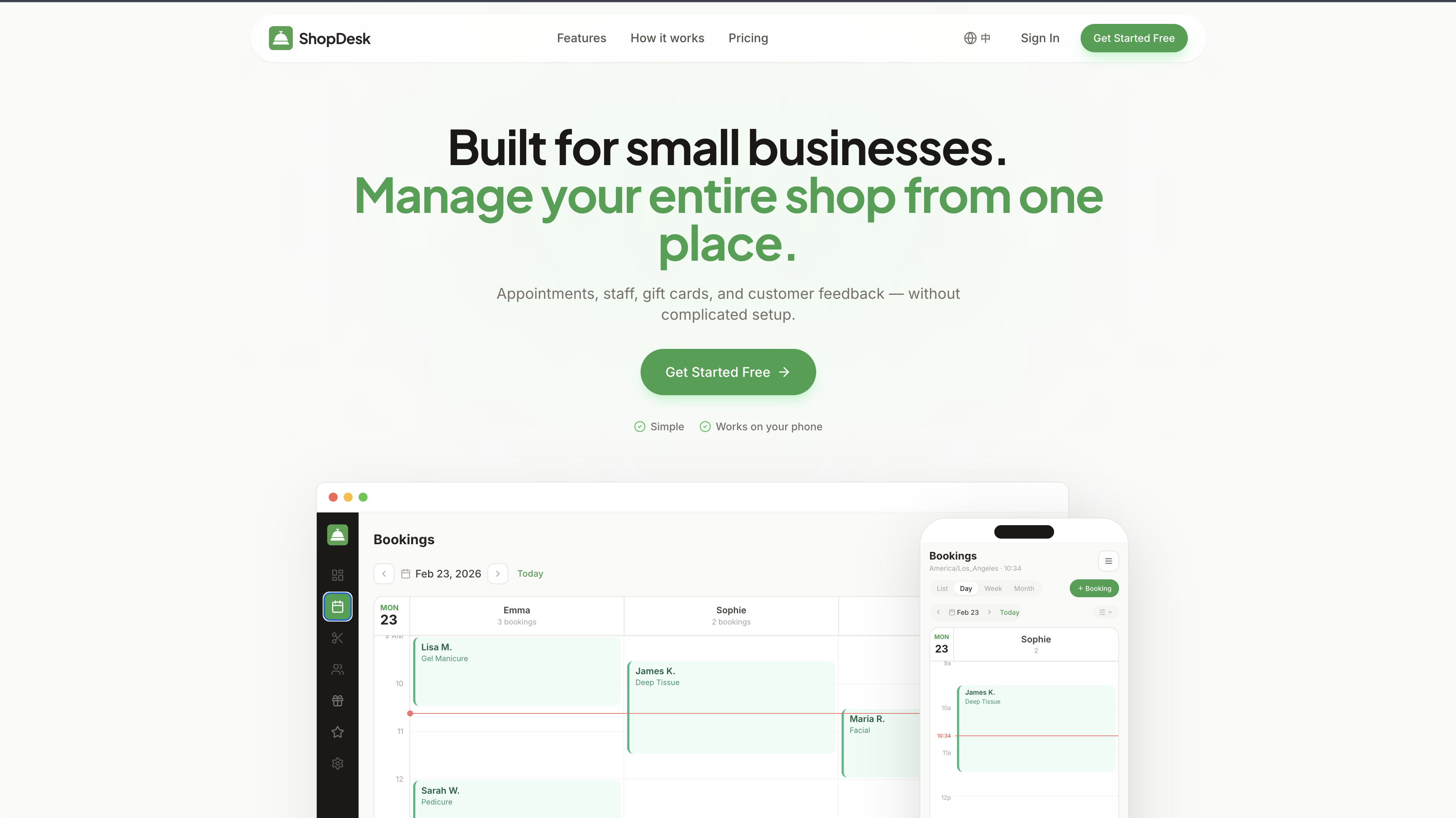 ShopDesk — appointment booking and shop management platform
